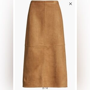 Max Studio Faix Suede Tan A-Line Skirt - M